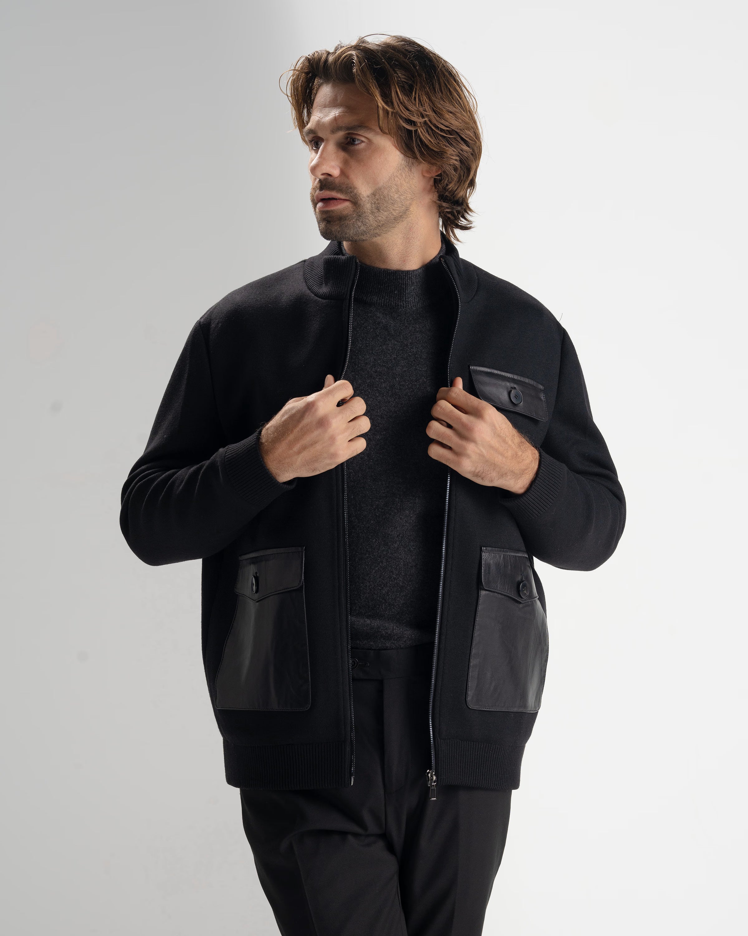 jacket 6195loropiana - black - 1