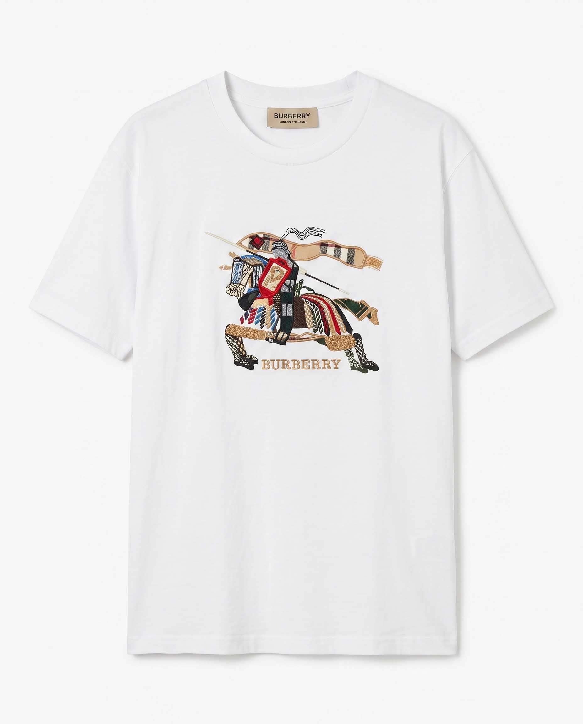 BURBERR Y Men’s T‑Shirt with Artistic Front Print 22569