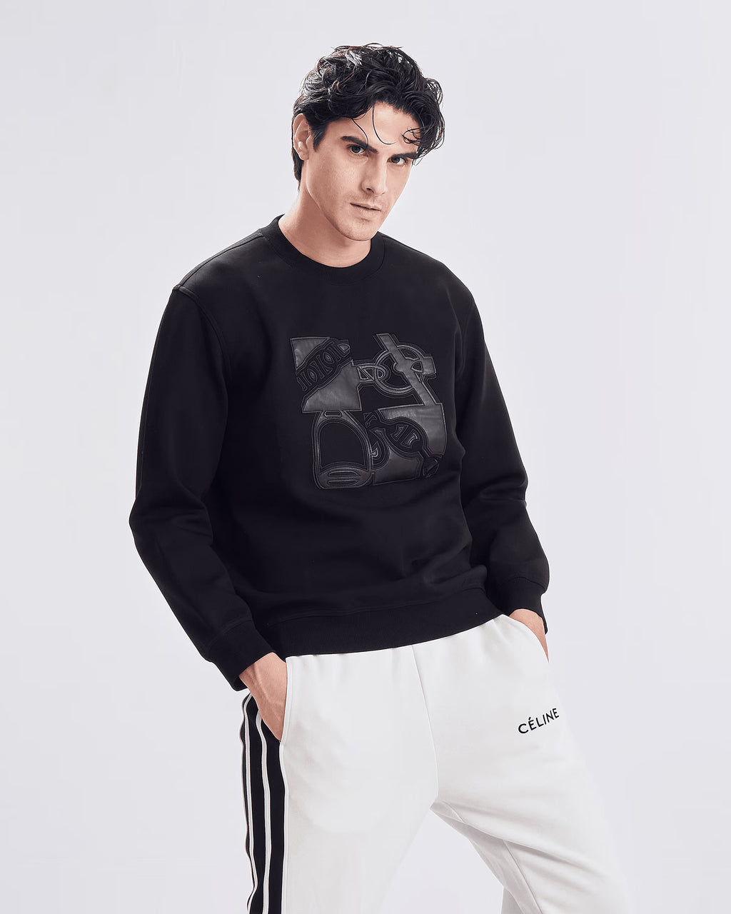 88302 sweatshirt herems logoherems - black - 1
