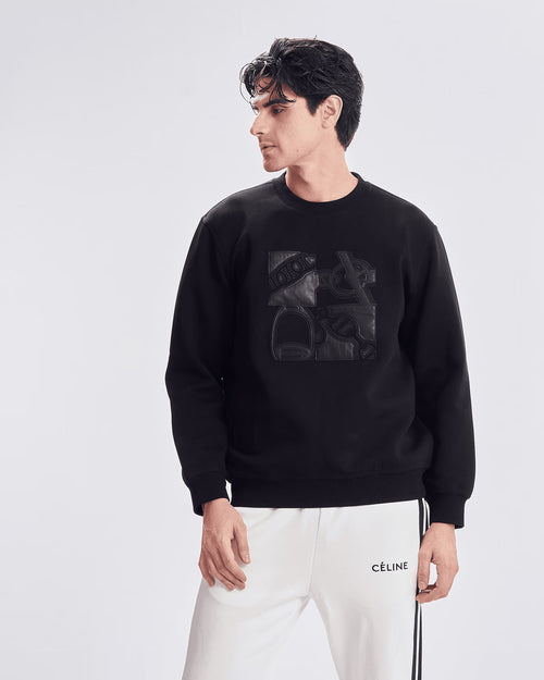88302 sweatshirt herems logoherems - black - 2