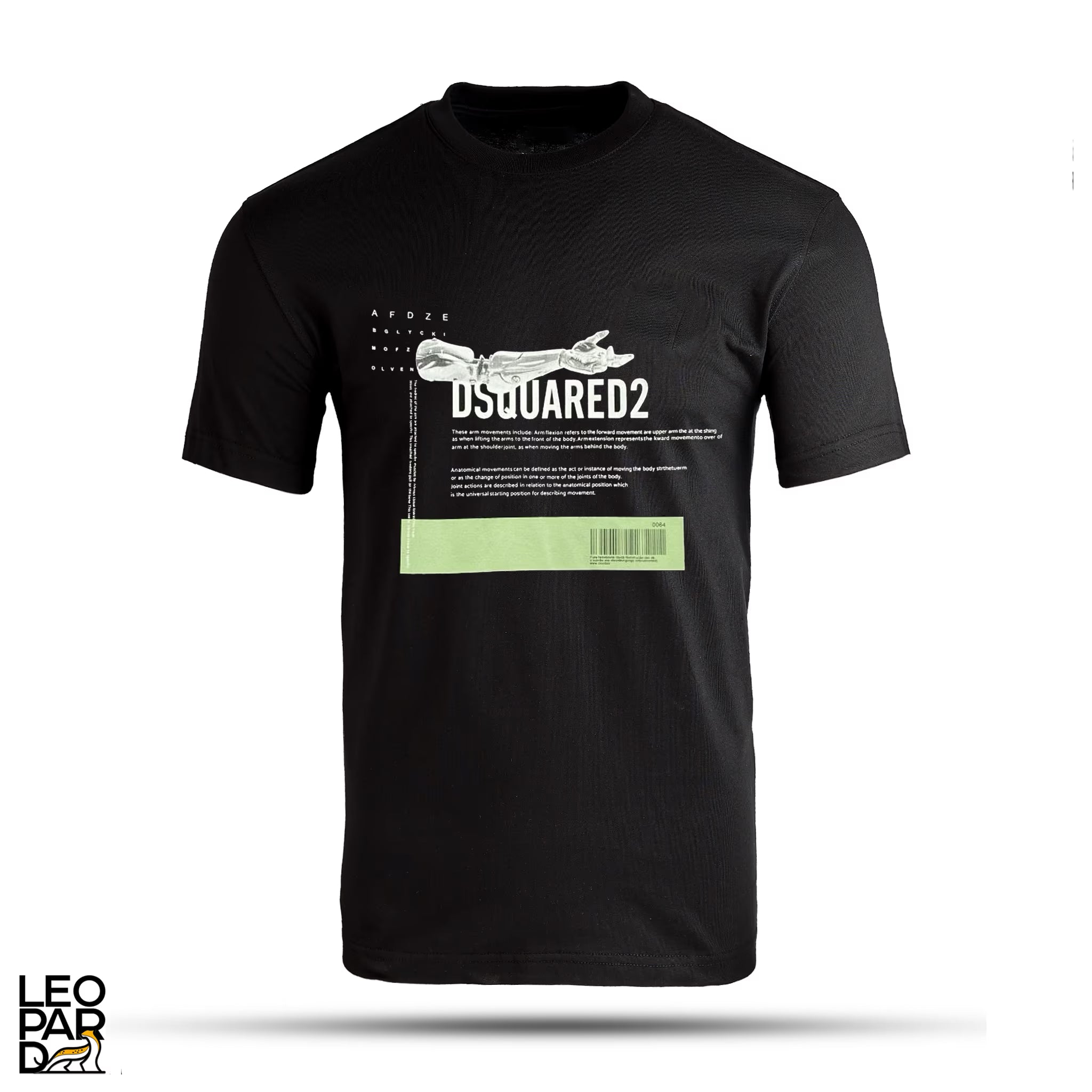 DSQUARE D Men’s T‑Shirt with DSQUARED2 Logo & Front Barcode DQ016