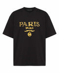 PRAD A Men’s T‑shirt with Gold PARIS MILANO Front Print 11685