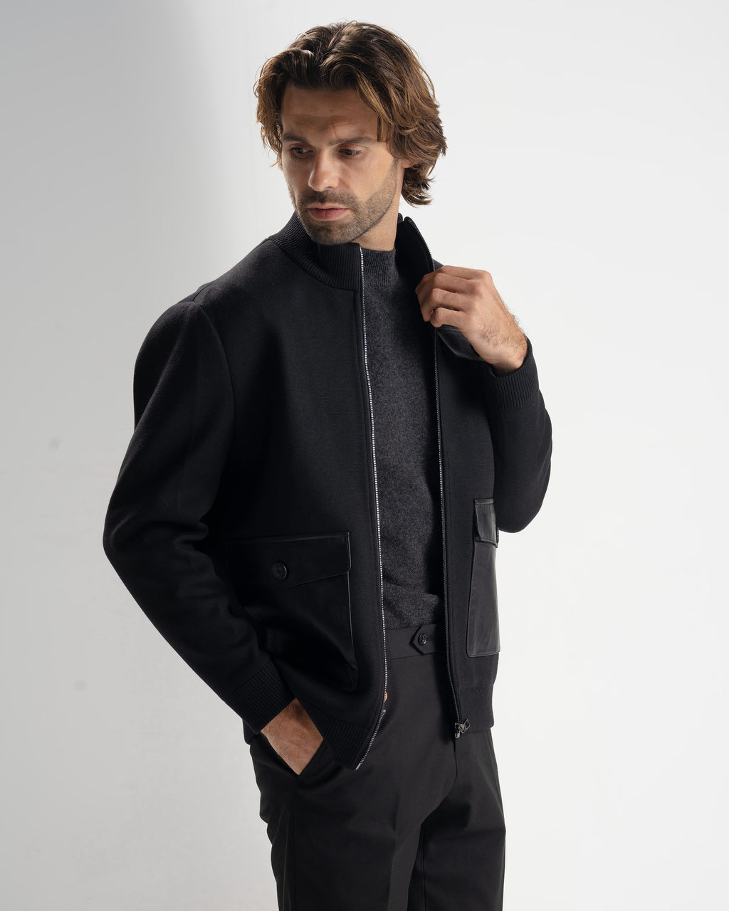 jacket 6195loropiana - black - 4